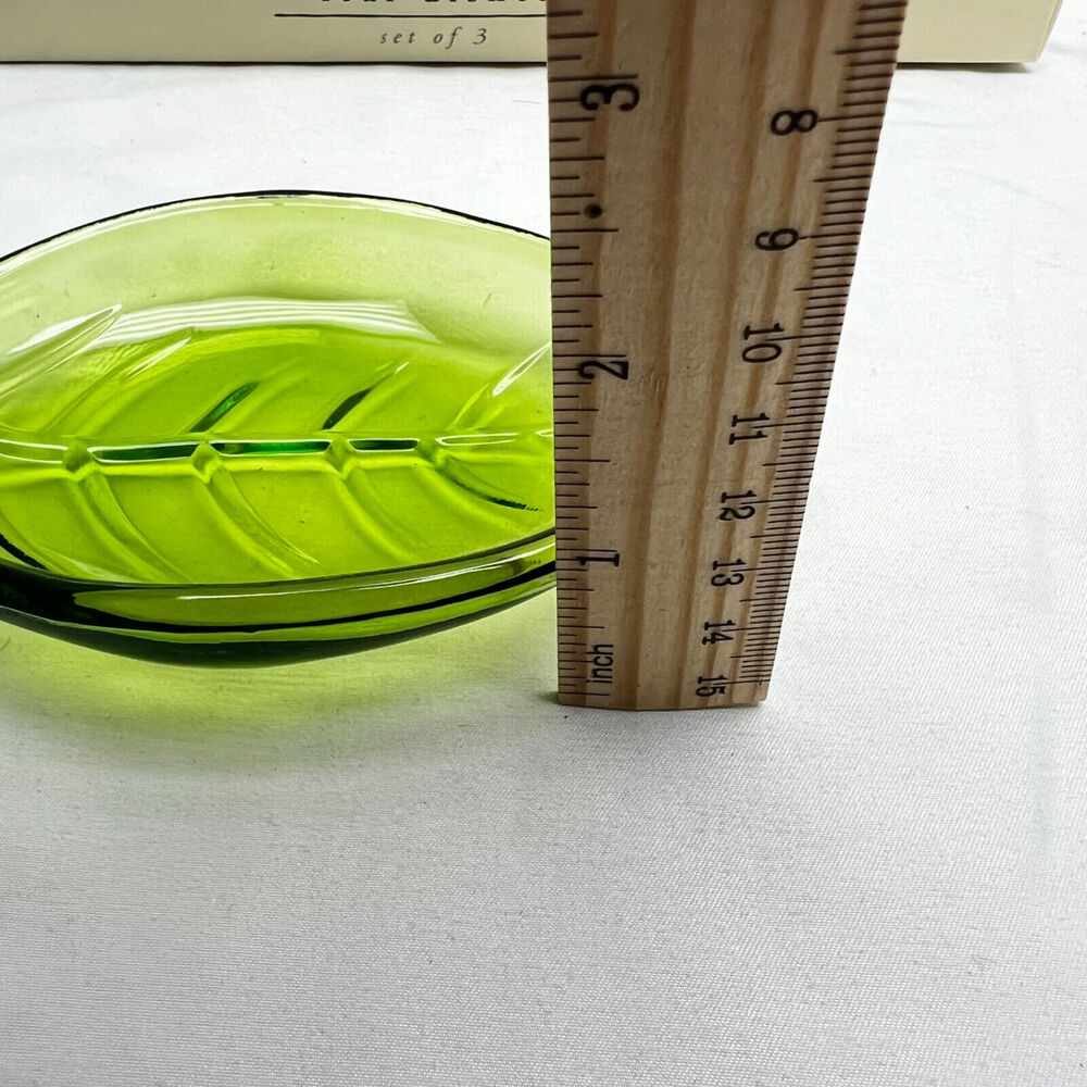 Pier 1 Leaf Dishes Trinket Green Pink Orange Candy Serving Table Decor - Picture 8 of 8